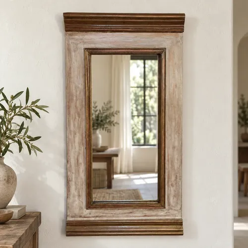 Espejo Vintage Artesanal Pátina Beige de Thor Home