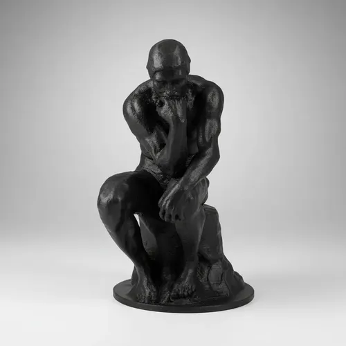 Escultura el Pensador de Rodin Réplica 3d Negra de Thor Home