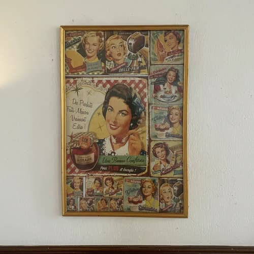 Cuadro Vintage Publicidades Retro Marco Dorado Variado Dorado Oscuro de Thor Home